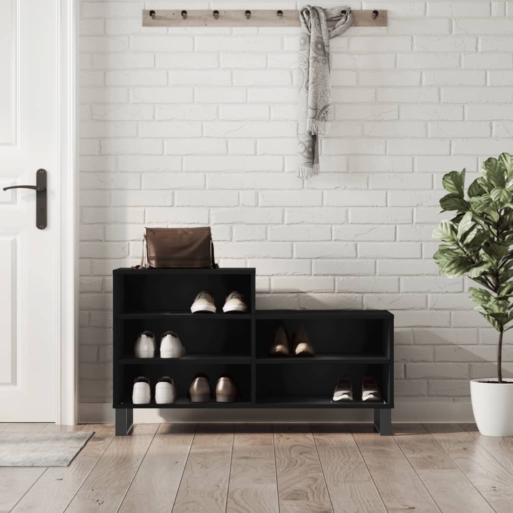 Vidaxx armoire à chaussures 102x36x60 cm bois fini noir