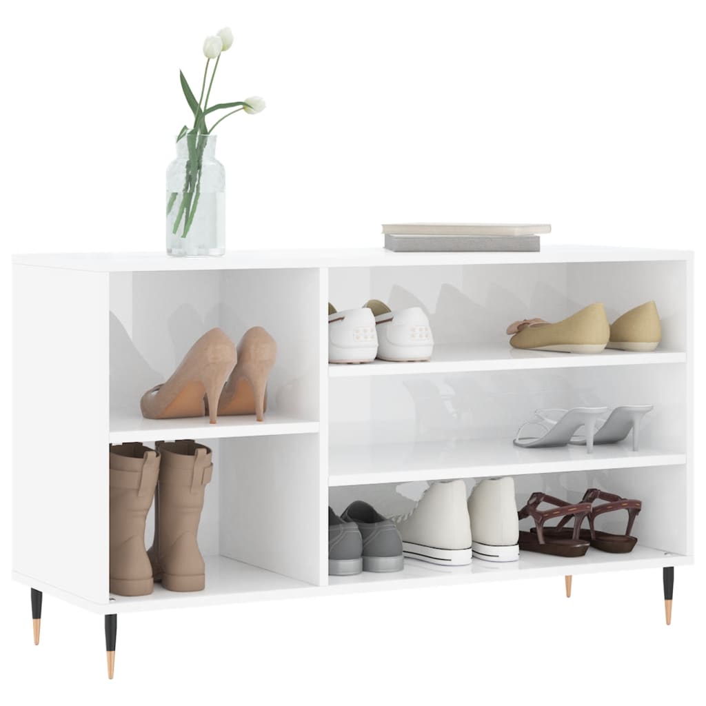 Vidaxx armoire à chaussures 102x36x60 cm bois fini blanc brillant
