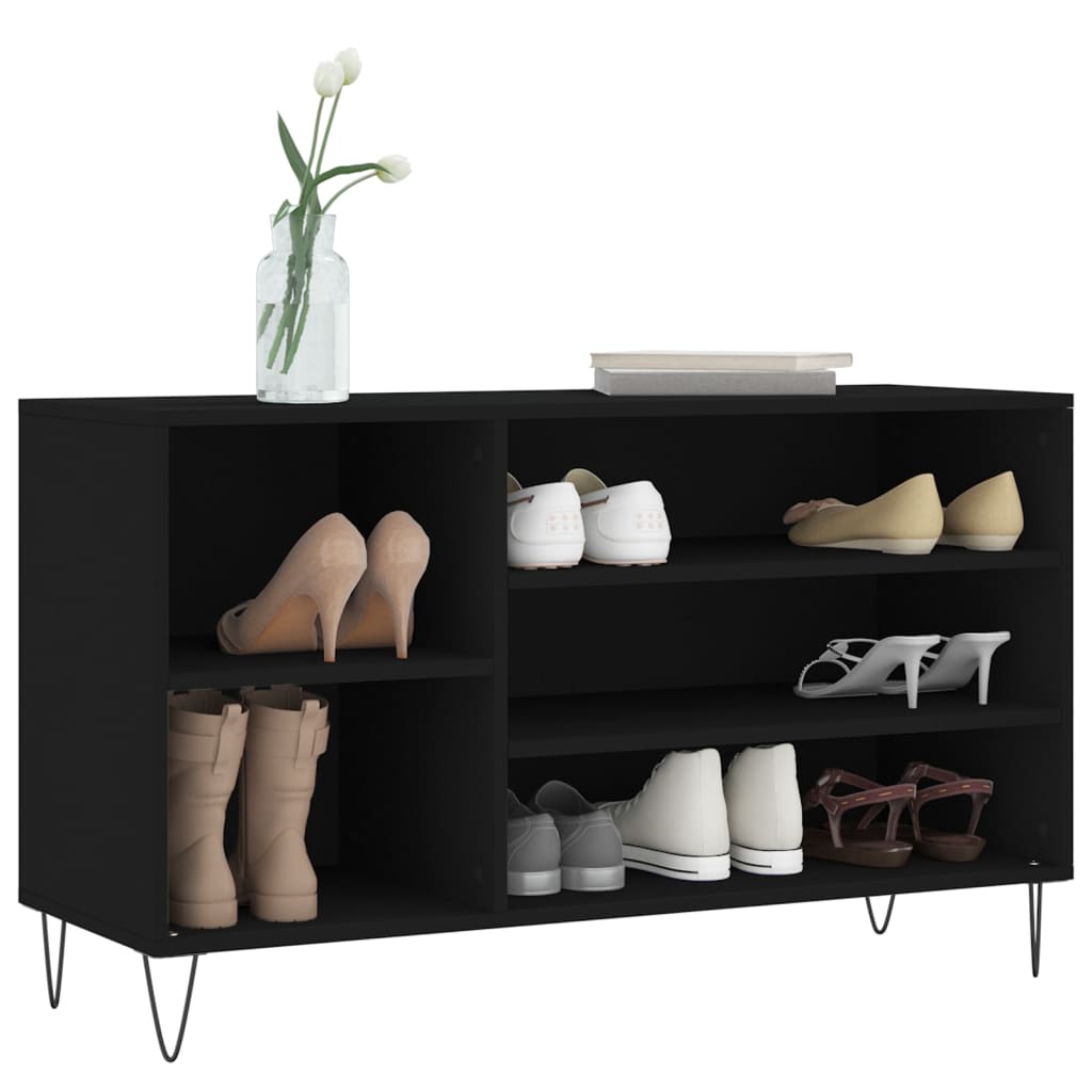 Vidaxx armoire à chaussures 102x36x60 cm bois fini noir