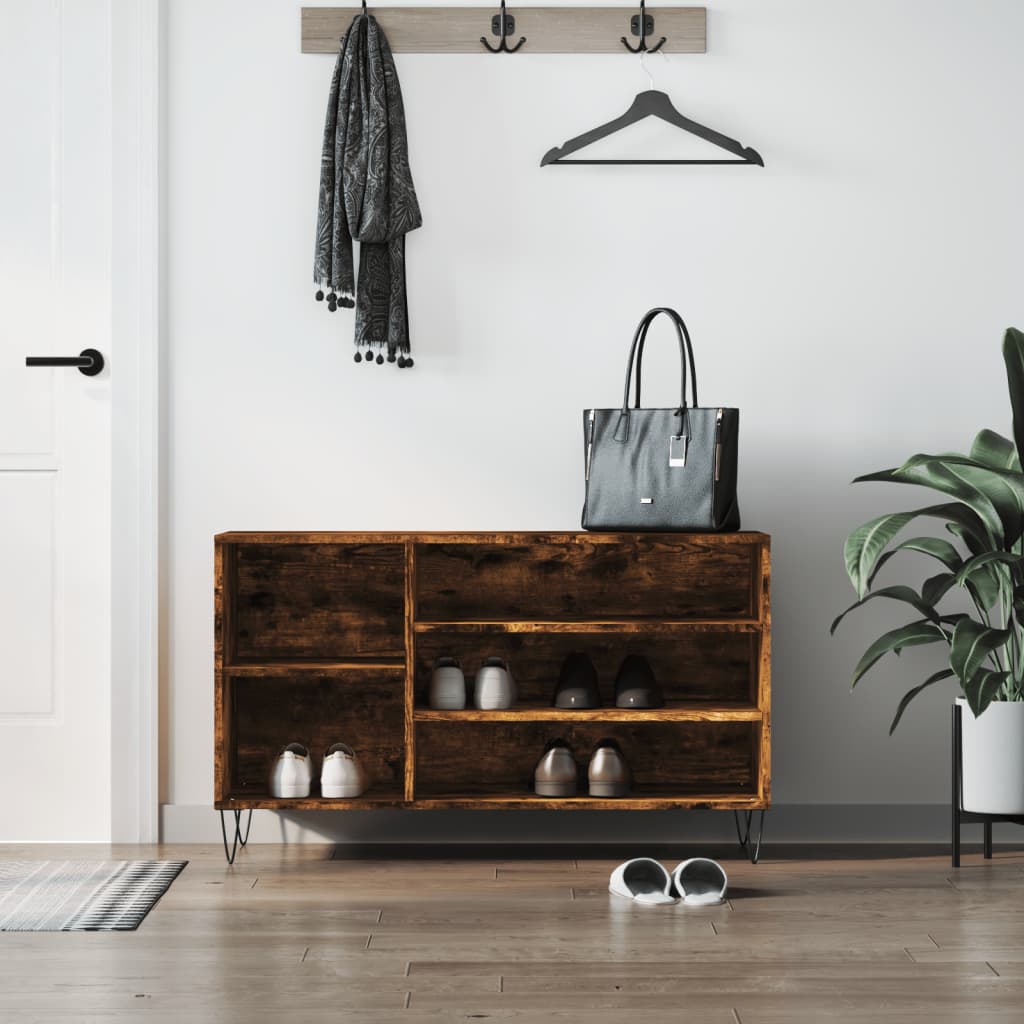 Vidaxx meuble à chaussures 102x36x60 cm bois d'ingénierie, chêne fumé