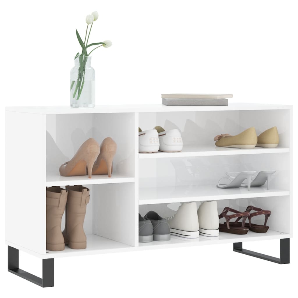 Vidaxx armoire à chaussures 102x36x60 cm bois fini blanc brillant