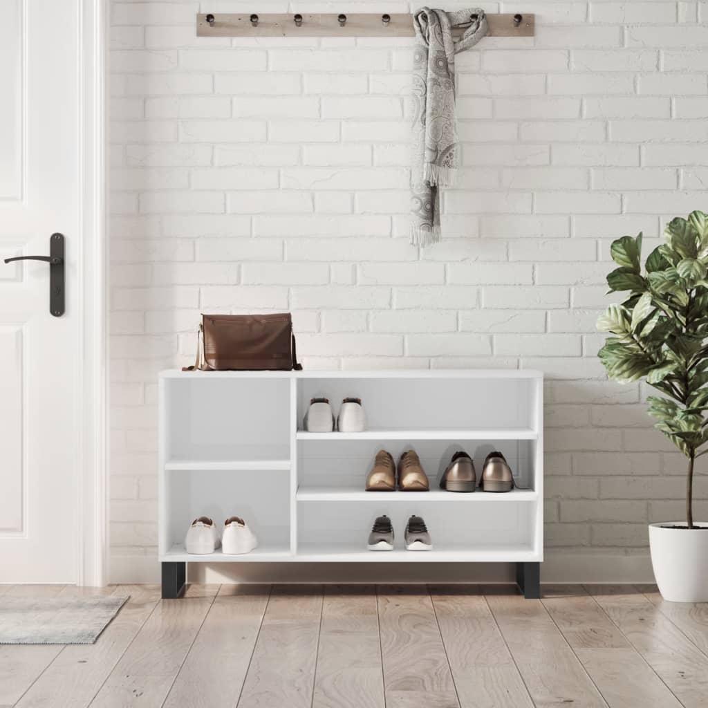 Vidaxx armoire à chaussures 102x36x60 cm bois fini blanc brillant