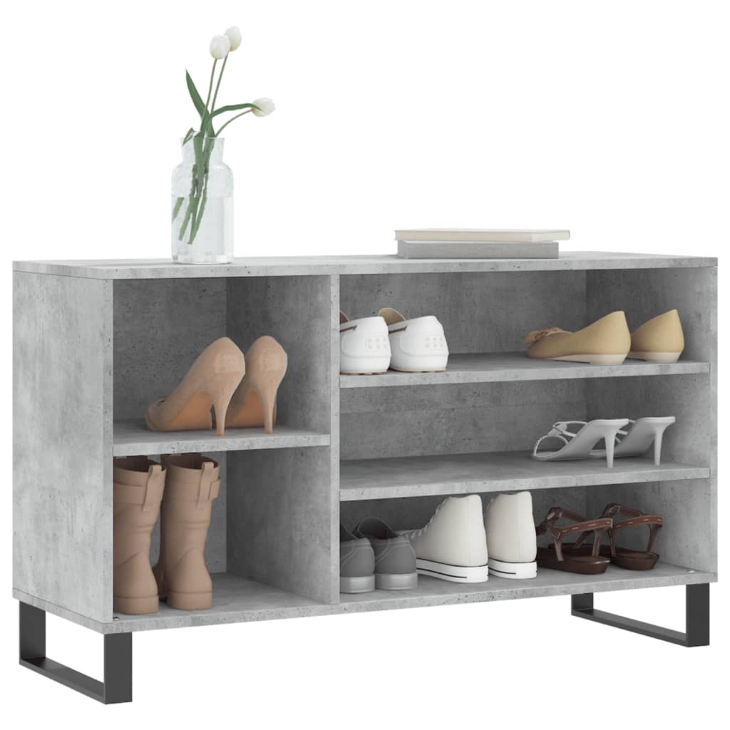 Vidaxx meuble à chaussures 102x36x60 cm dérivé du bois béton gris