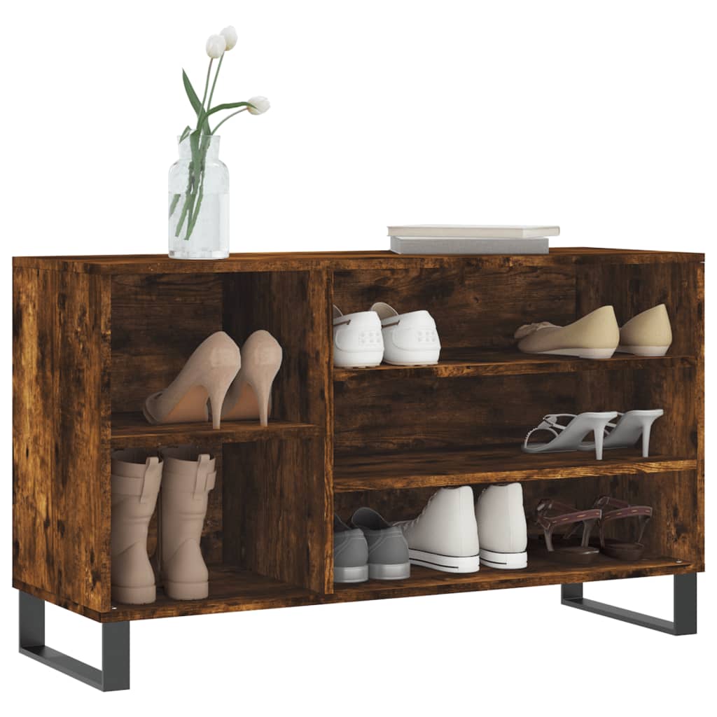 Vidaxx meuble à chaussures 102x36x60 cm bois d'ingénierie, chêne fumé