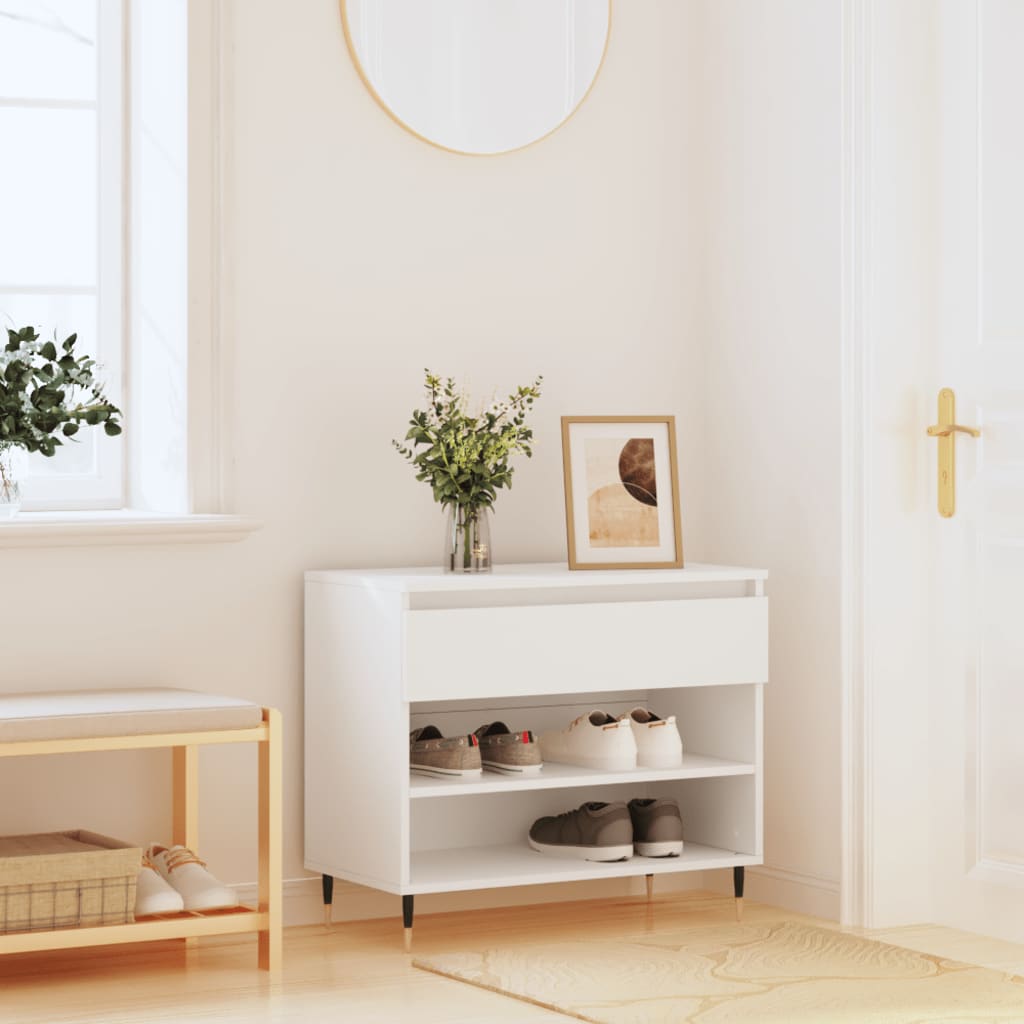 Vidaxx meuble à chaussures 70x36x60 cm bois d'ingénierie blanc