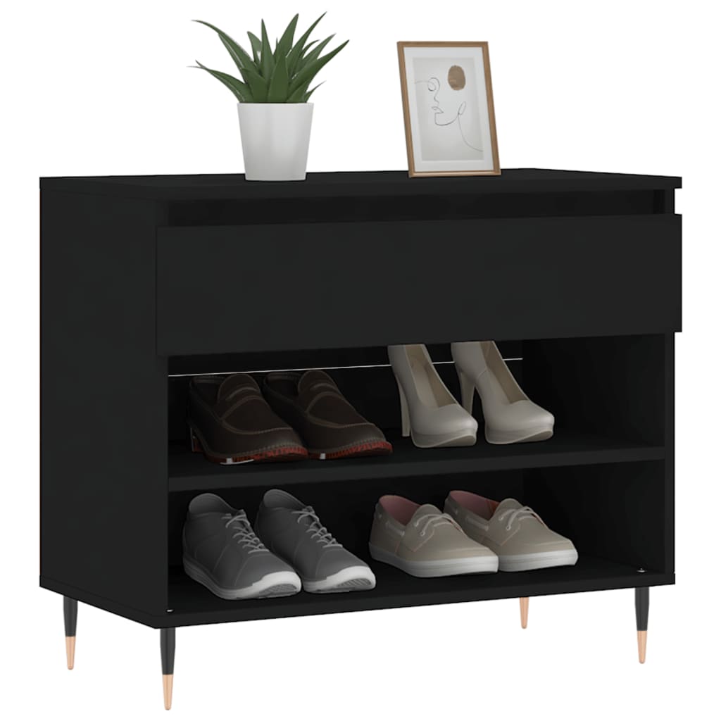 Vidaxx armoire à chaussures 70x36x60 cm bois fini noir