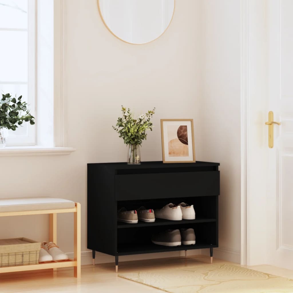 Vidaxx armoire à chaussures 70x36x60 cm bois fini noir