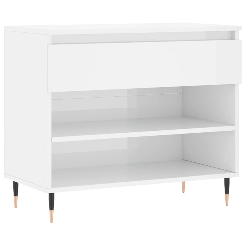 Vidaxx armoire à chaussures 70x36x60 cm bois fini blanc brillant