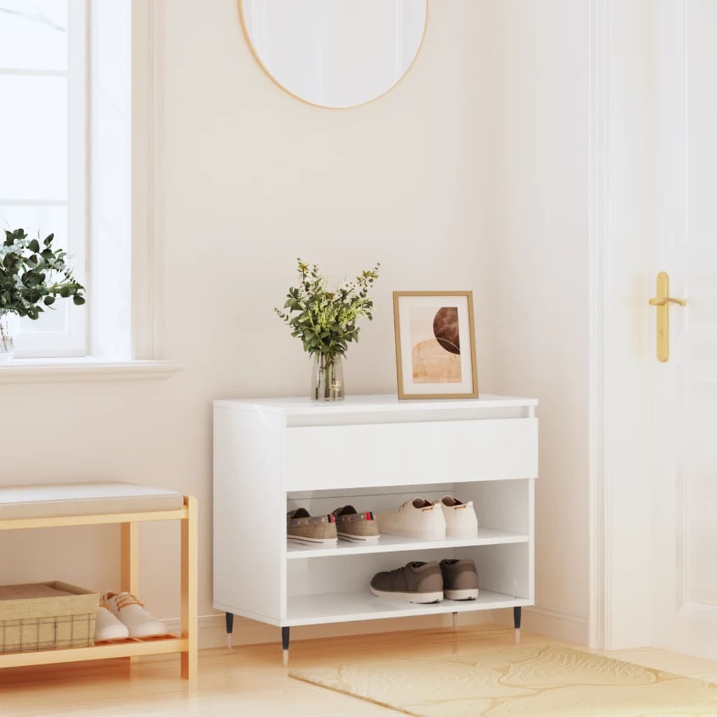 Vidaxx armoire à chaussures 70x36x60 cm bois fini blanc brillant
