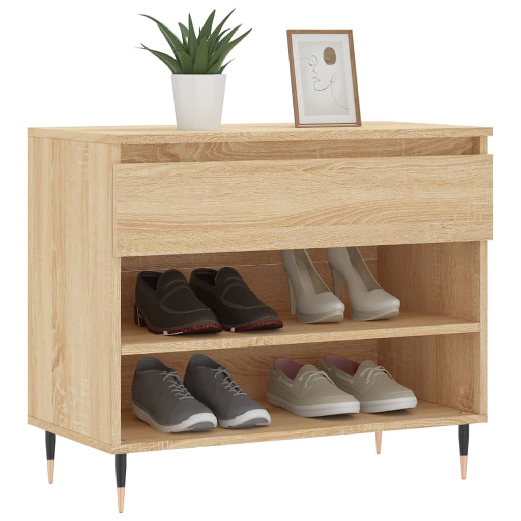 VidaXL Armoire à chaussures 70x36x60 cm bois d'ingénierie chêne sonoma