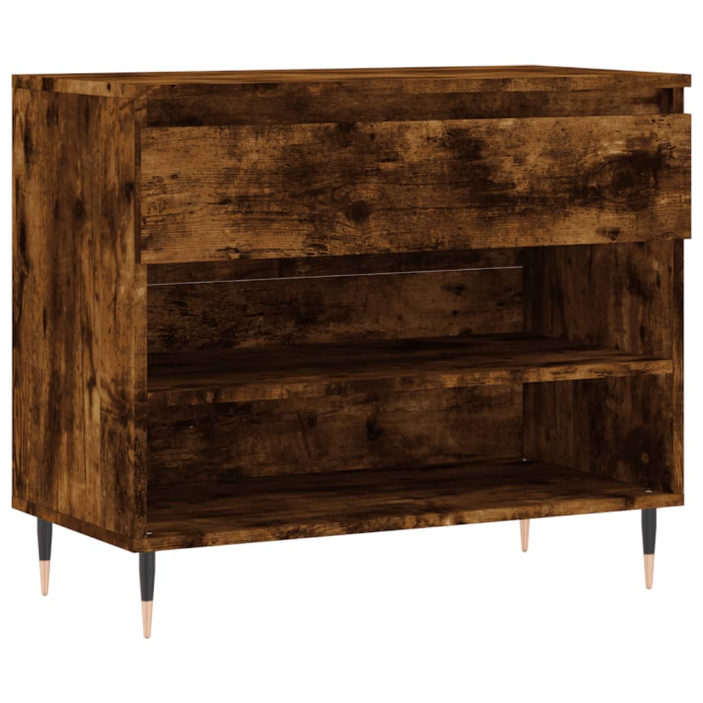 VidaXL Armoire à chaussures 70x36x60 cm bois d'ingénierie, chêne fumé