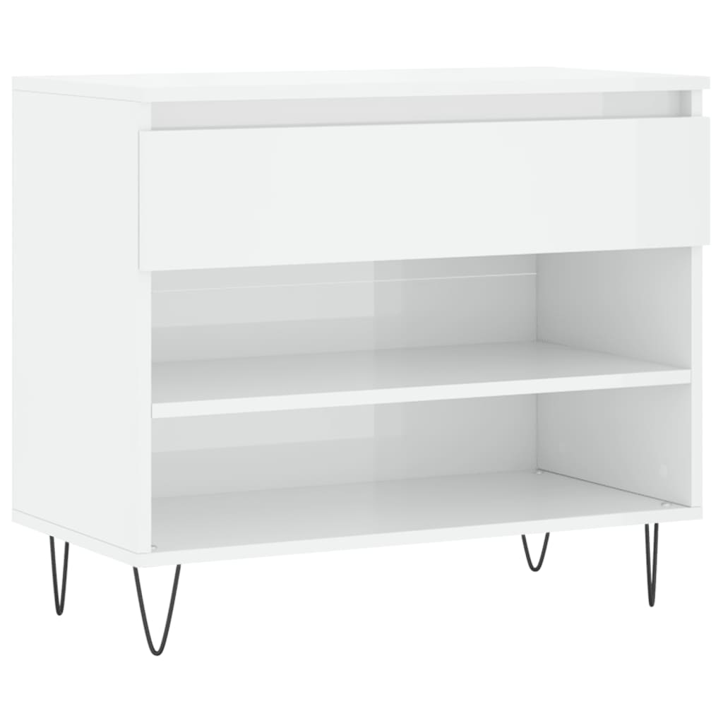 Vidaxx armoire à chaussures 70x36x60 cm bois fini blanc brillant