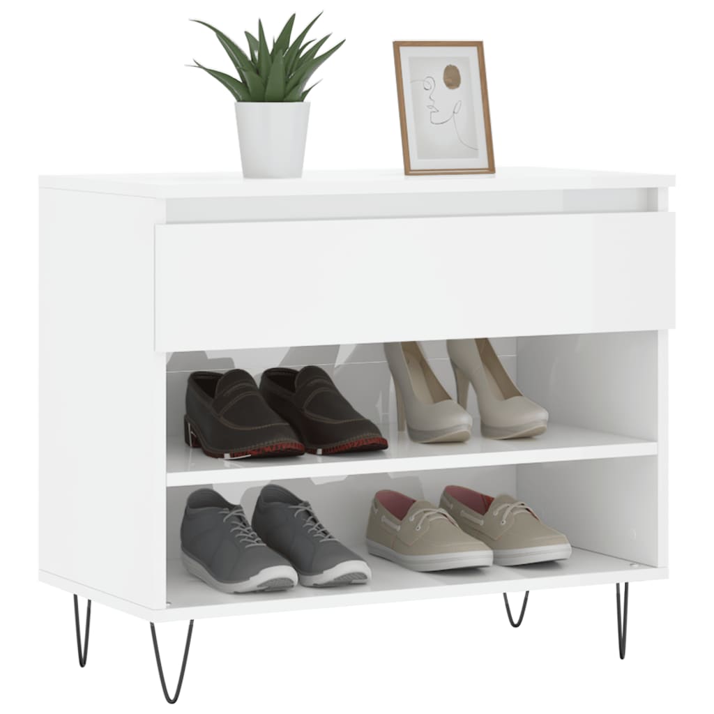 Vidaxx armoire à chaussures 70x36x60 cm bois fini blanc brillant