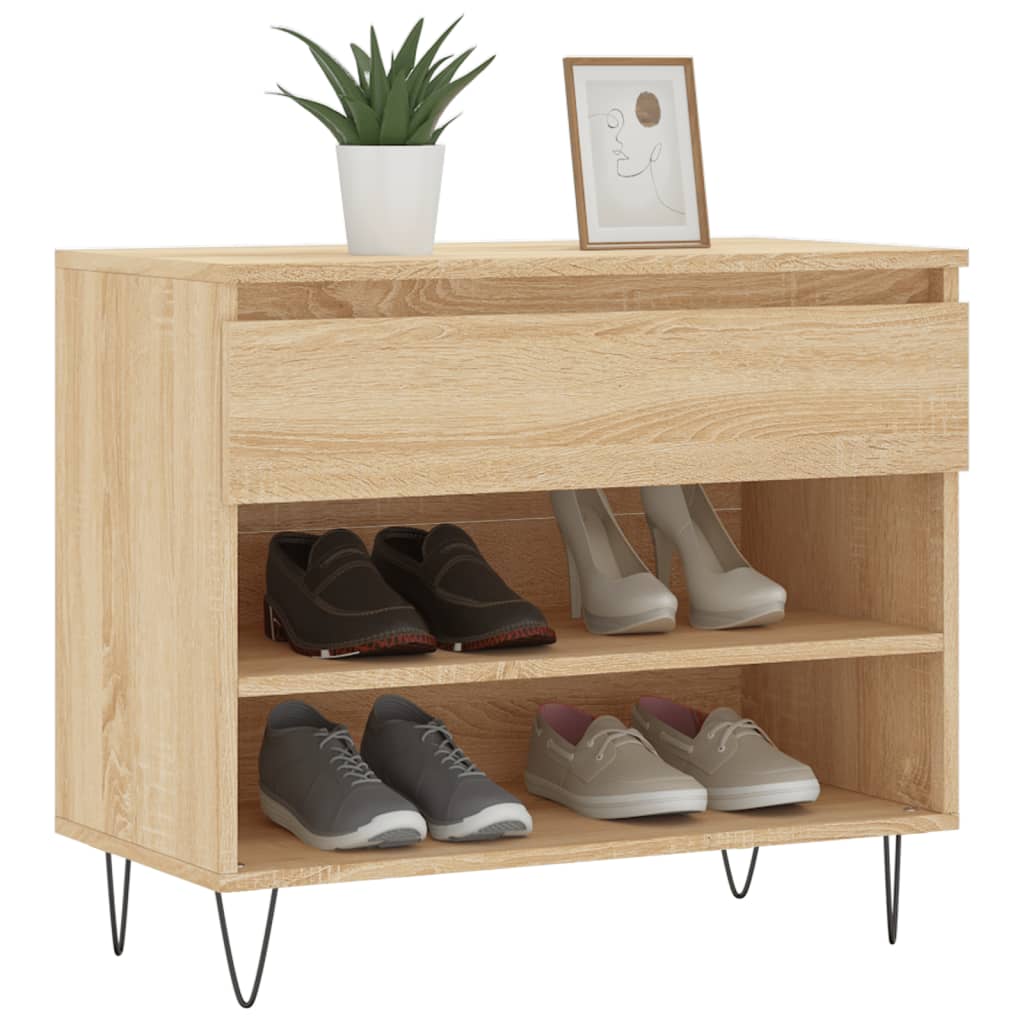 VidaXL armoire à chaussures 70x36x60 cm bois d'ingénierie chêne sonoma