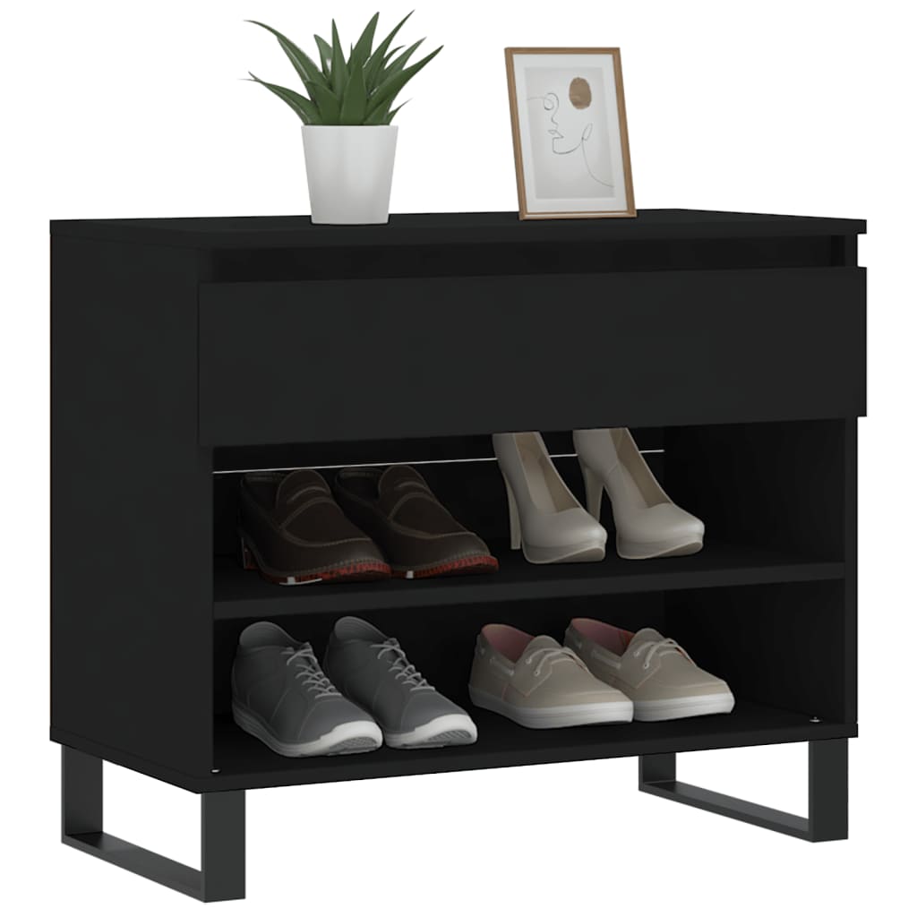 Vidaxx armoire à chaussures 70x36x60 cm bois fini noir