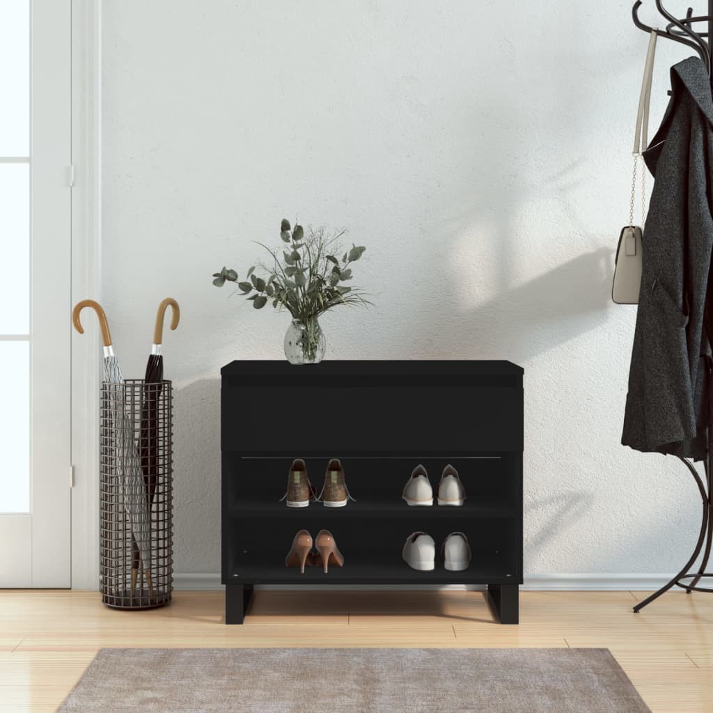 Vidaxx armoire à chaussures 70x36x60 cm bois fini noir