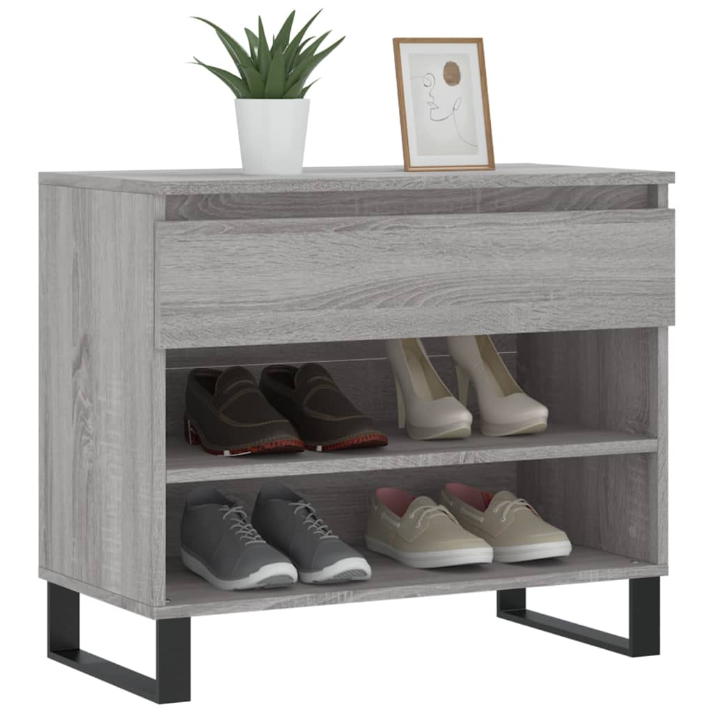 VidaXL armoire à chaussures 70x36x60 cm bois d'ingénierie gris sonoma