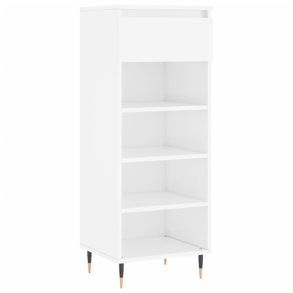 Vidaxx armoire à chaussures 40x36x105 cm bois fini blanc brillant