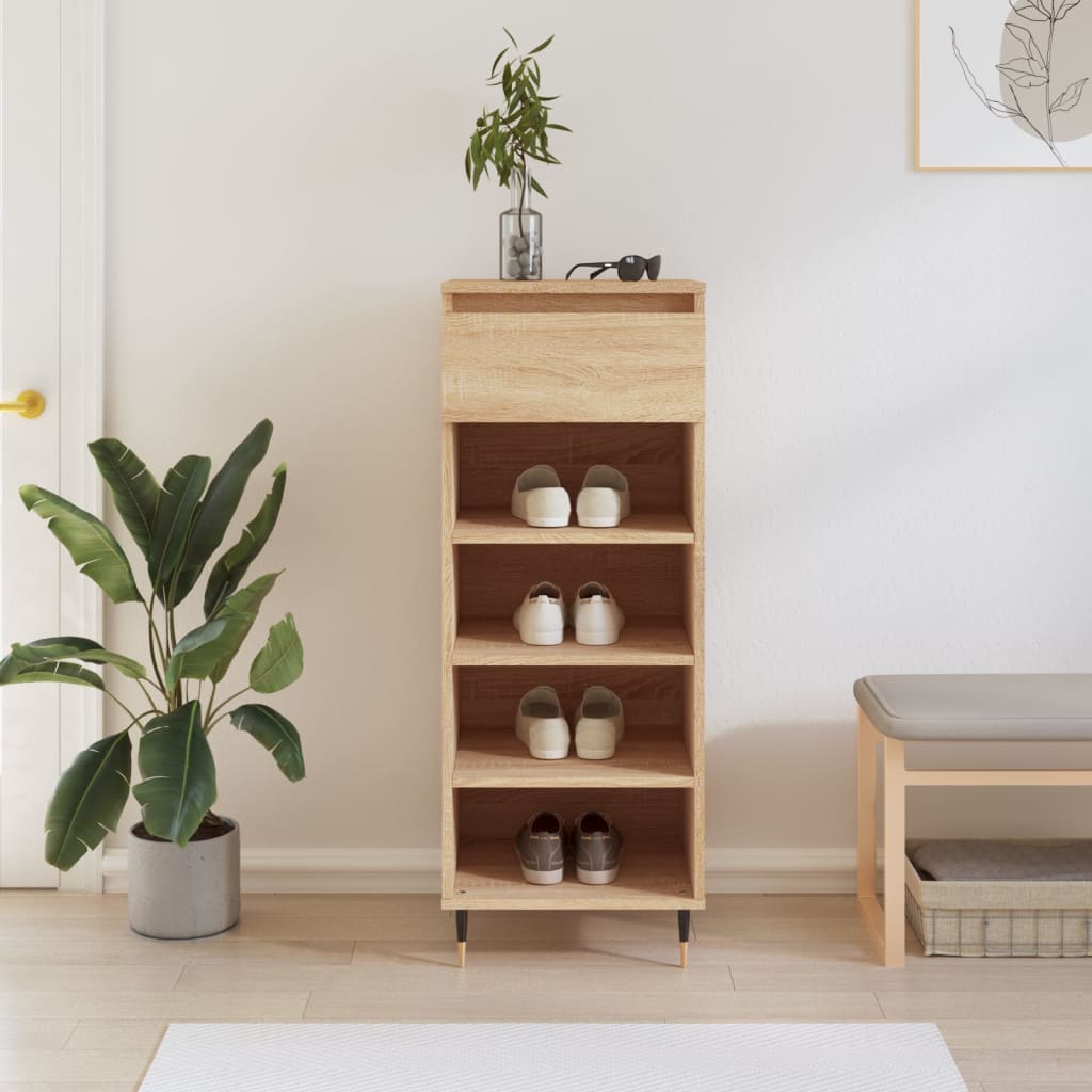 VidaXL Armoire à chaussures 40x36x105 cm bois d'ingénierie chêne sonoma