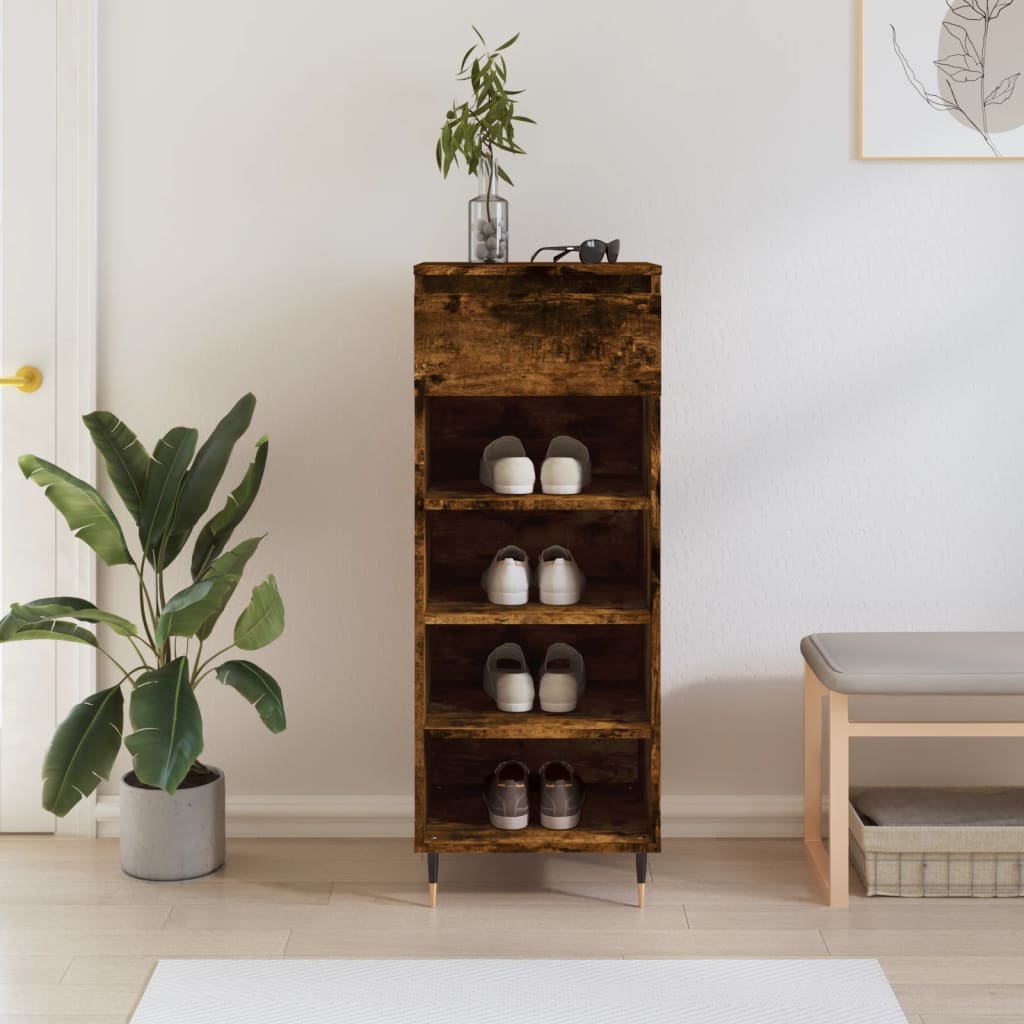 Vidaxx armoire à chaussures 40x36x105 cm bois traité, chêne fumé