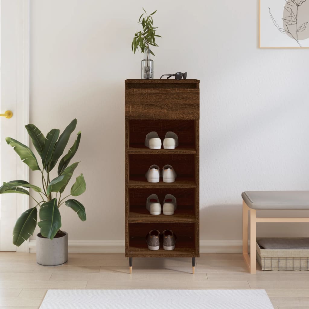 Vidaxx armoire à chaussures 40x36x105 cm bois fini couleur chêne marron