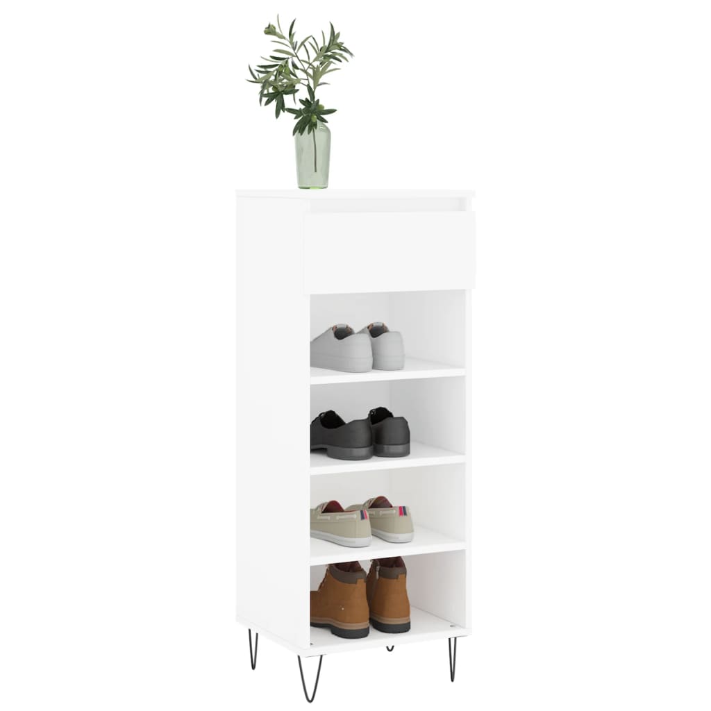 Vidaxx meuble à chaussures 40x36x105 cm bois d'ingénierie blanc