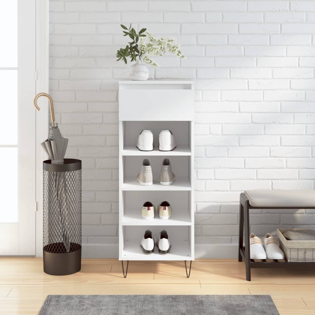 Vidaxx meuble à chaussures 40x36x105 cm bois d'ingénierie blanc