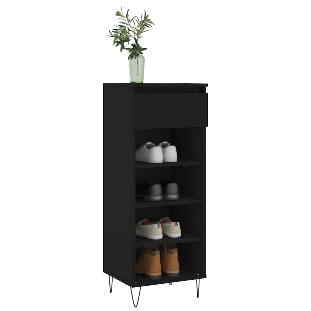 Vidaxx armoire à chaussures 40x36x105 cm bois fini noir