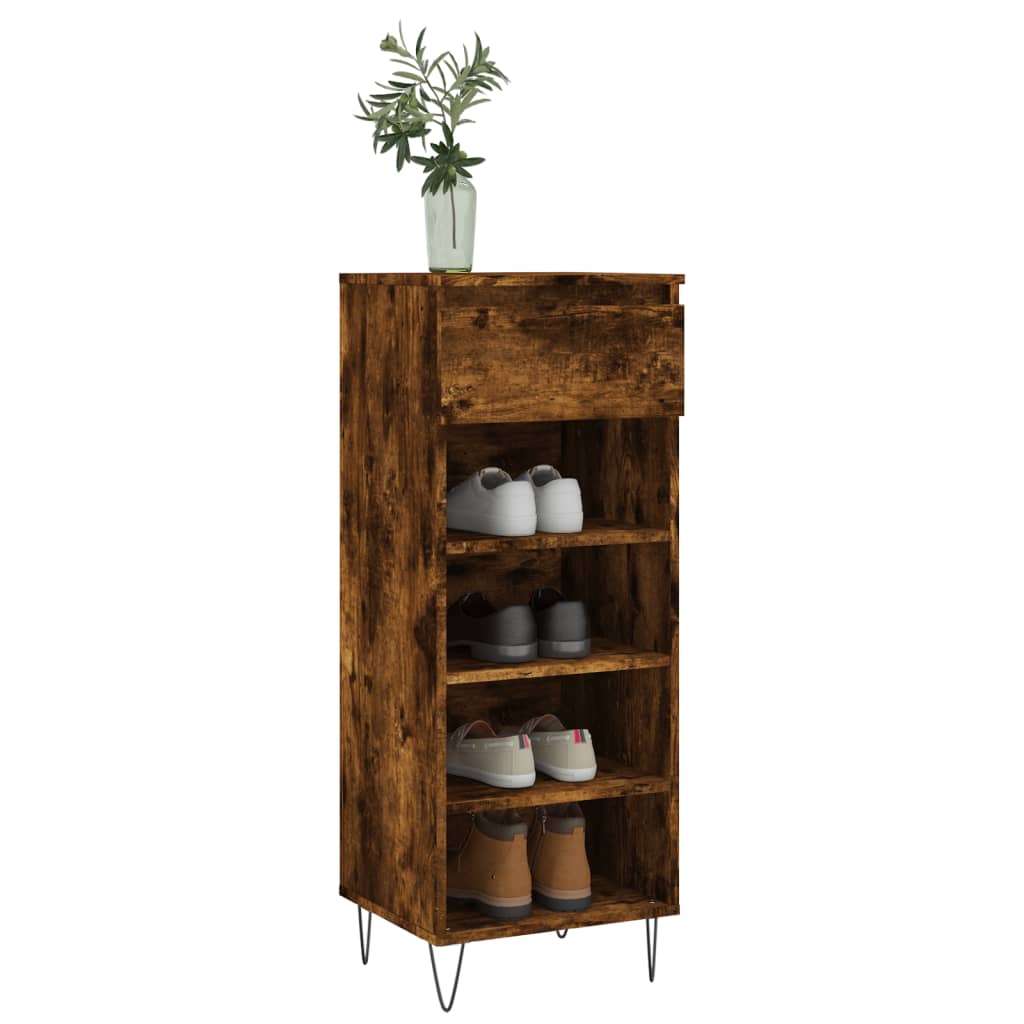Vidaxx armoire à chaussures 40x36x105 cm bois traité, chêne fumé