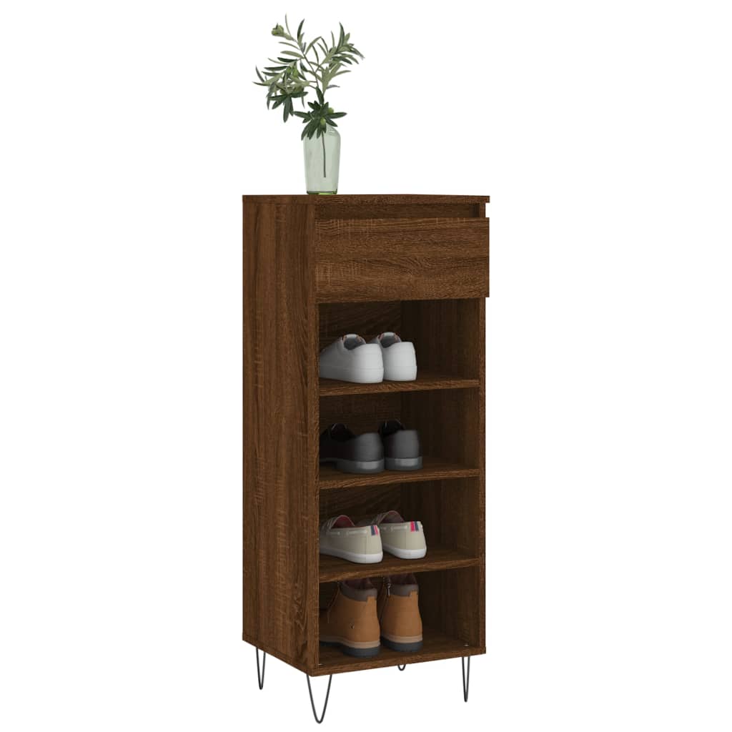 Vidaxx armoire à chaussures 40x36x105 cm bois fini couleur chêne marron
