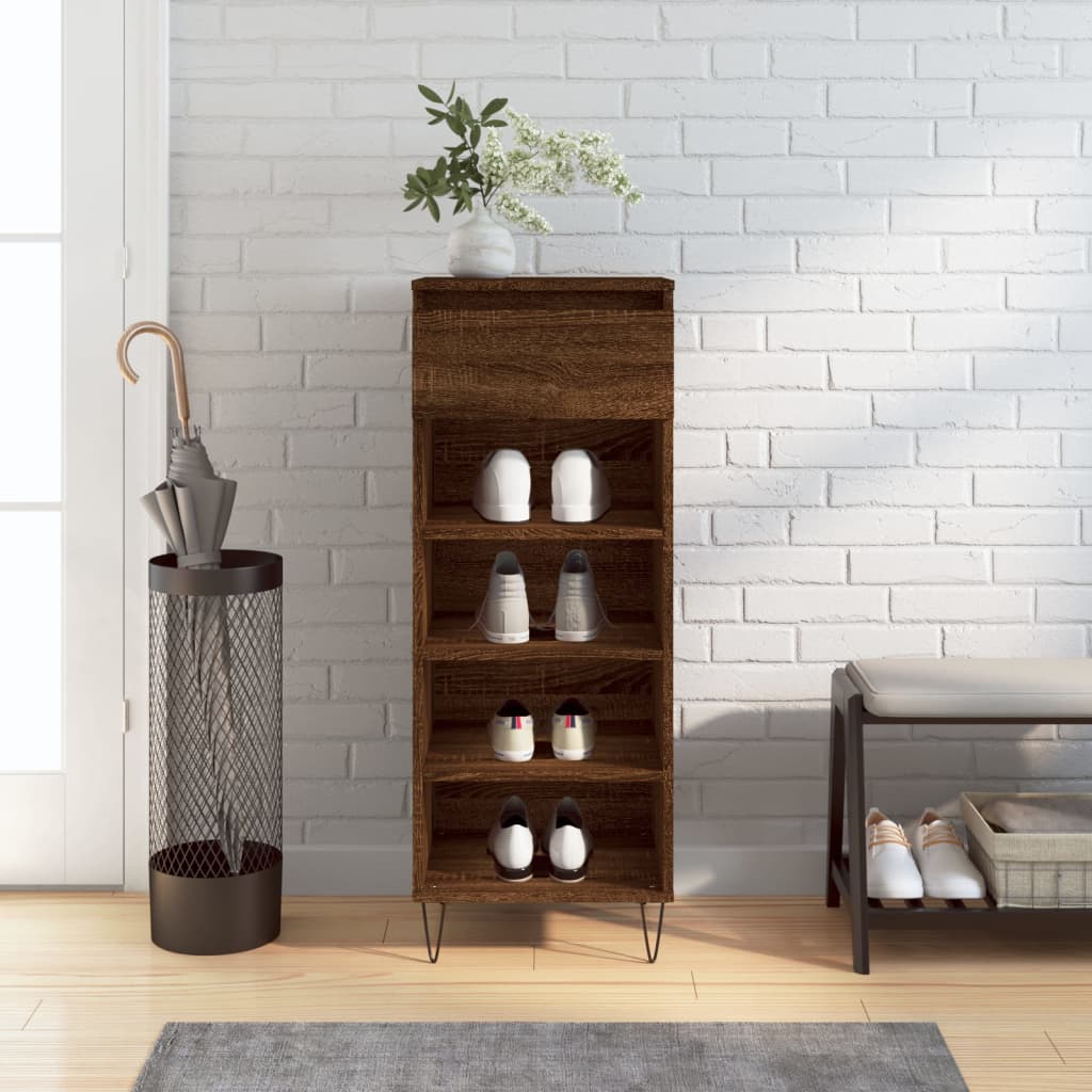 Vidaxx armoire à chaussures 40x36x105 cm bois fini couleur chêne marron