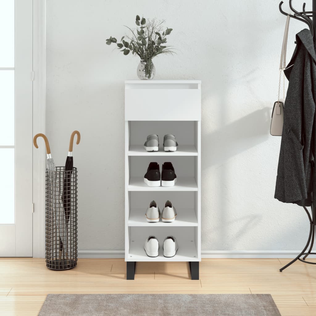 Vidaxx meuble à chaussures 40x36x105 cm bois d'ingénierie blanc