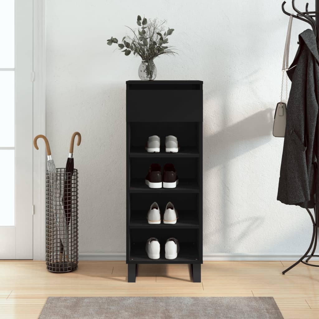 Vidaxx armoire à chaussures 40x36x105 cm bois fini noir