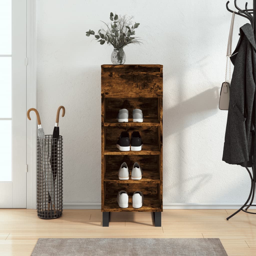 Vidaxx armoire à chaussures 40x36x105 cm bois traité, chêne fumé