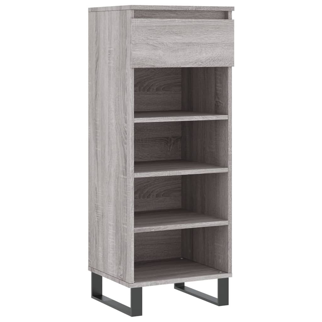 VidaXL armoire à chaussures 40x36x105 cm bois d'ingénierie gris sonoma