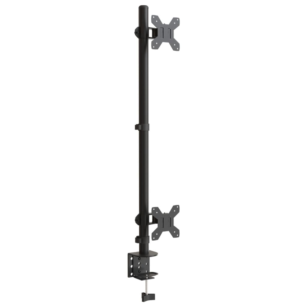 Vidaxl support pour écran double VESA 75 100 mm acier noir