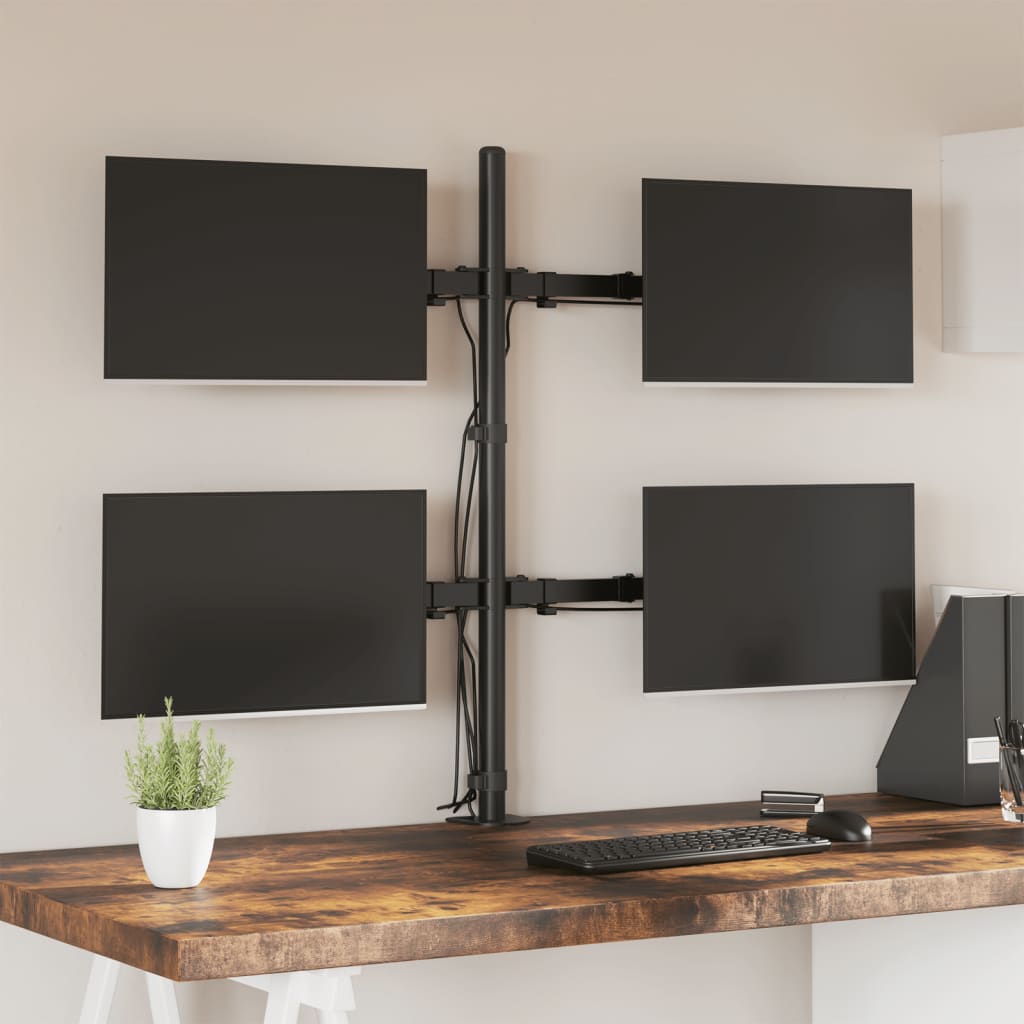 VidaXL support de moniteur VESA 75 100 mm acier noir