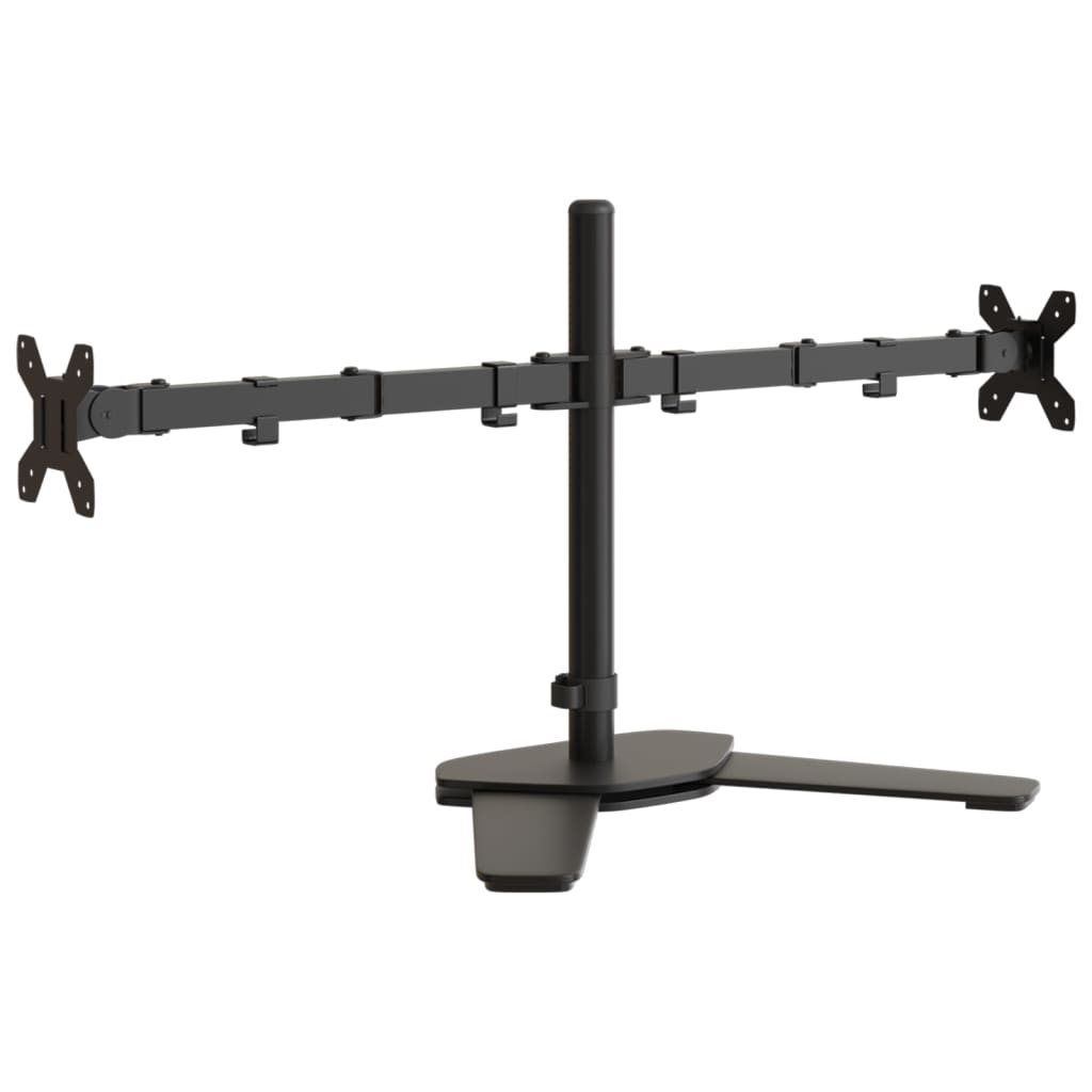 Vidaxl support pour écran double VESA 75 100 mm acier noir