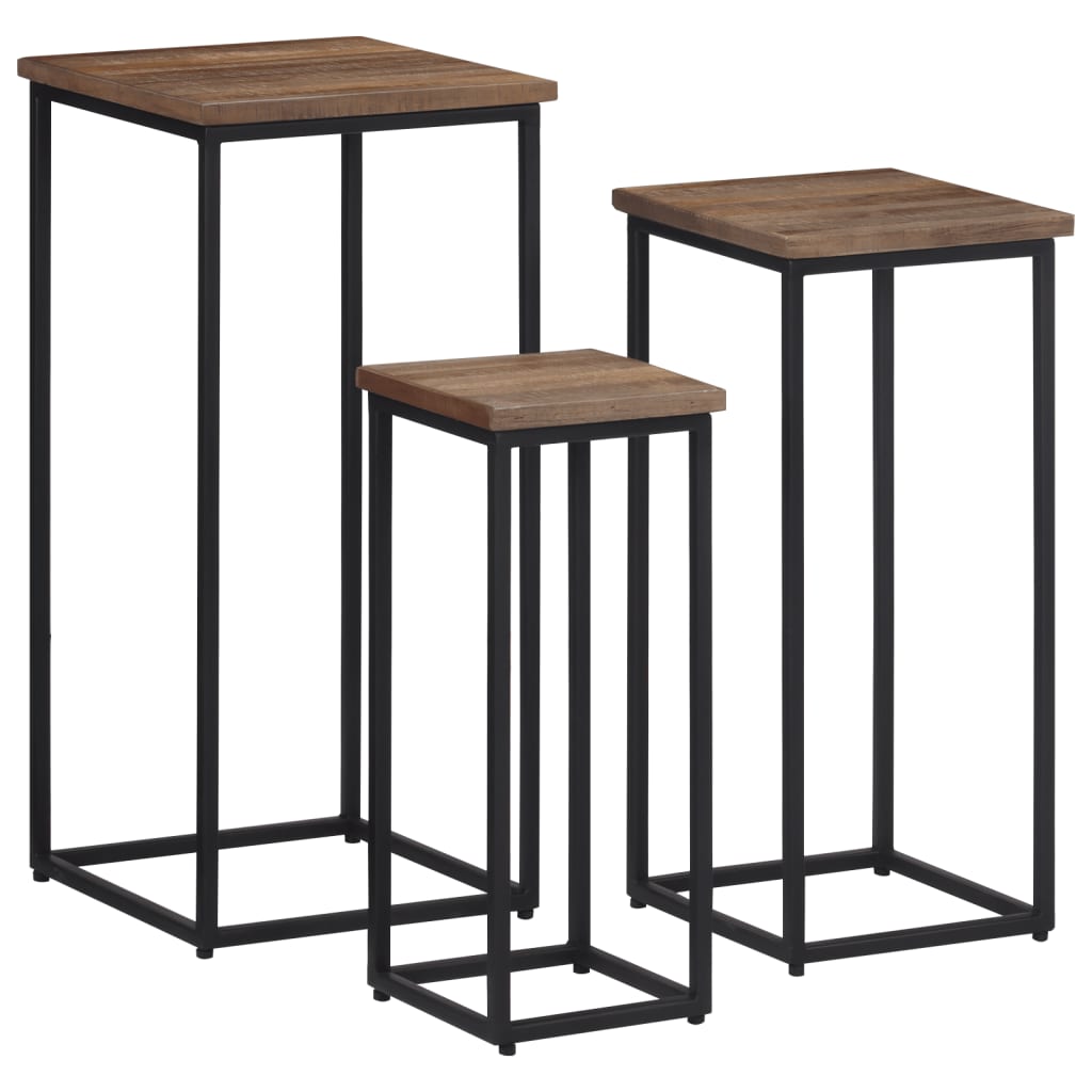 VidaXL supports pour plantes 3 pcs en bois de teck massif