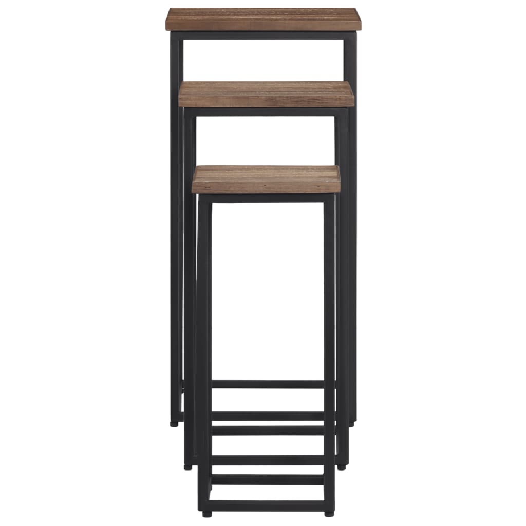 VidaXL supports pour plantes 3 pcs en bois de teck massif