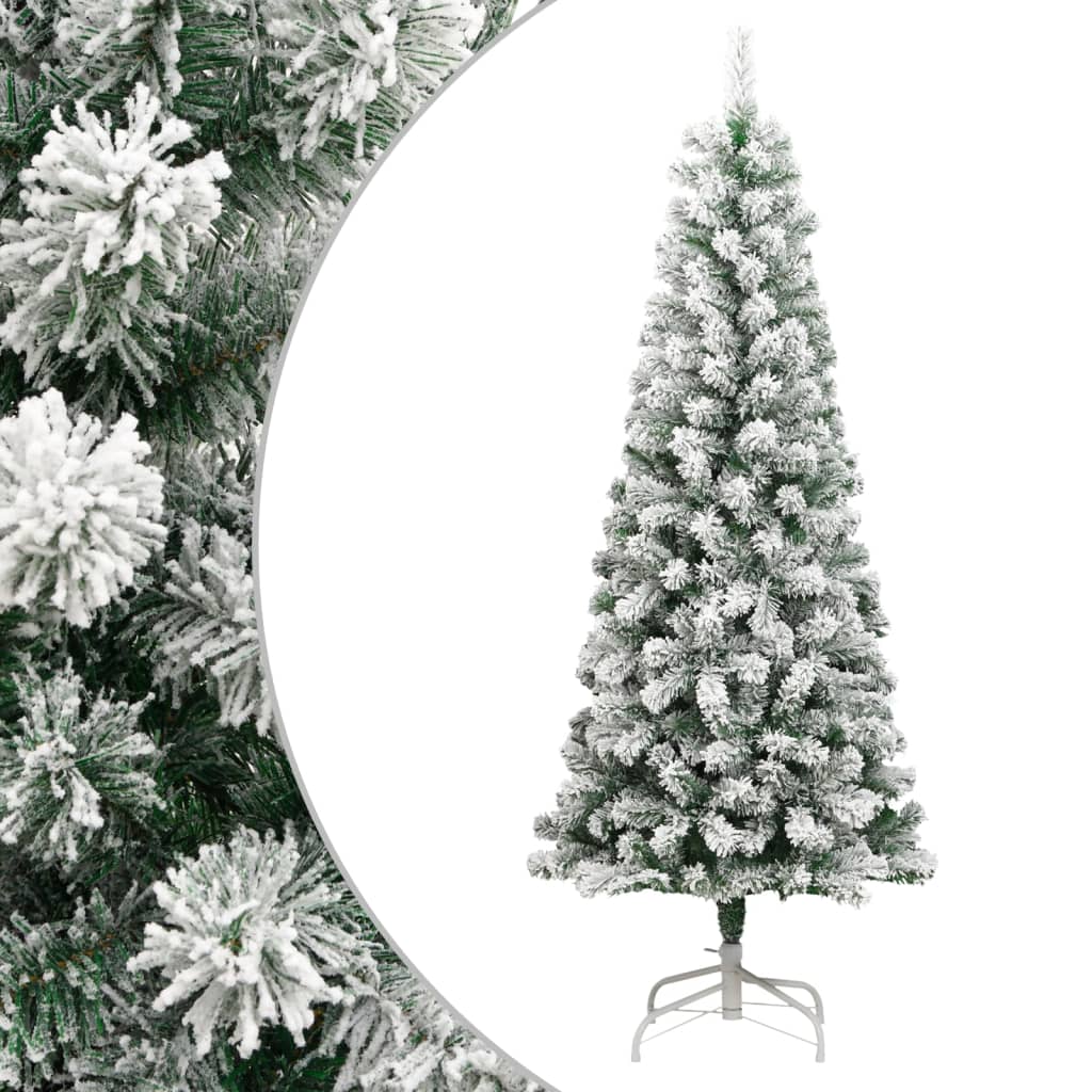Vidaxx sapin de Noël artificiel avec charnières et neige 210 cm