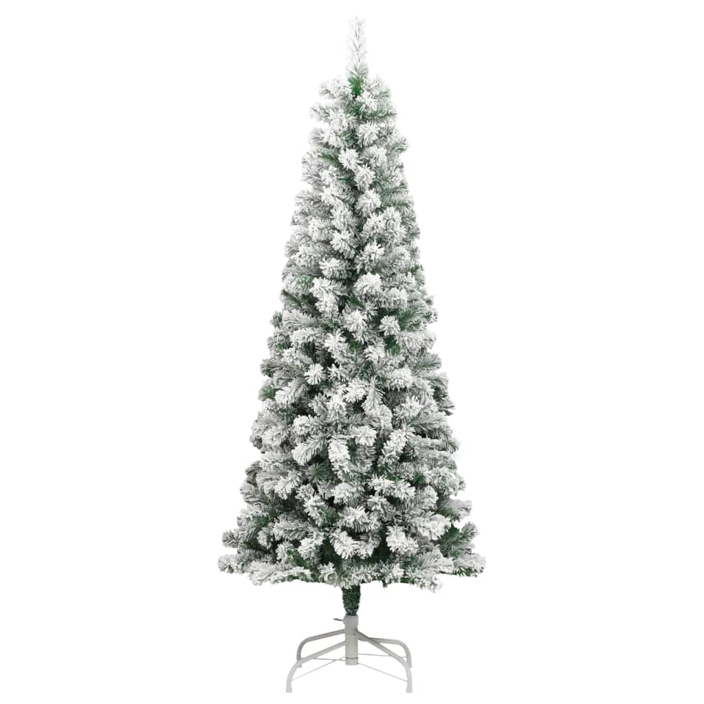 Vidaxx sapin de Noël artificiel avec charnières et neige 210 cm