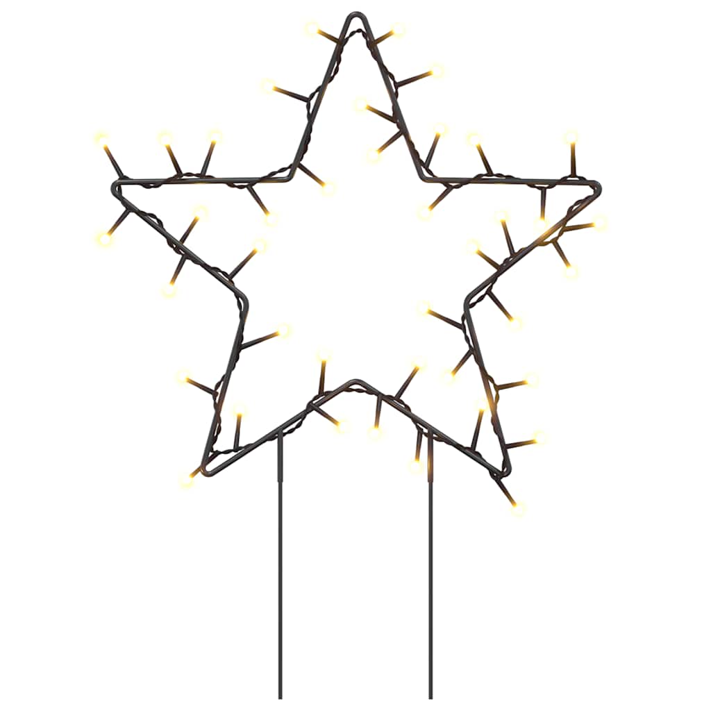 VidaXL lumières de Noël étoile 3 pcs avec piquets de terre 50 LED 29 cm