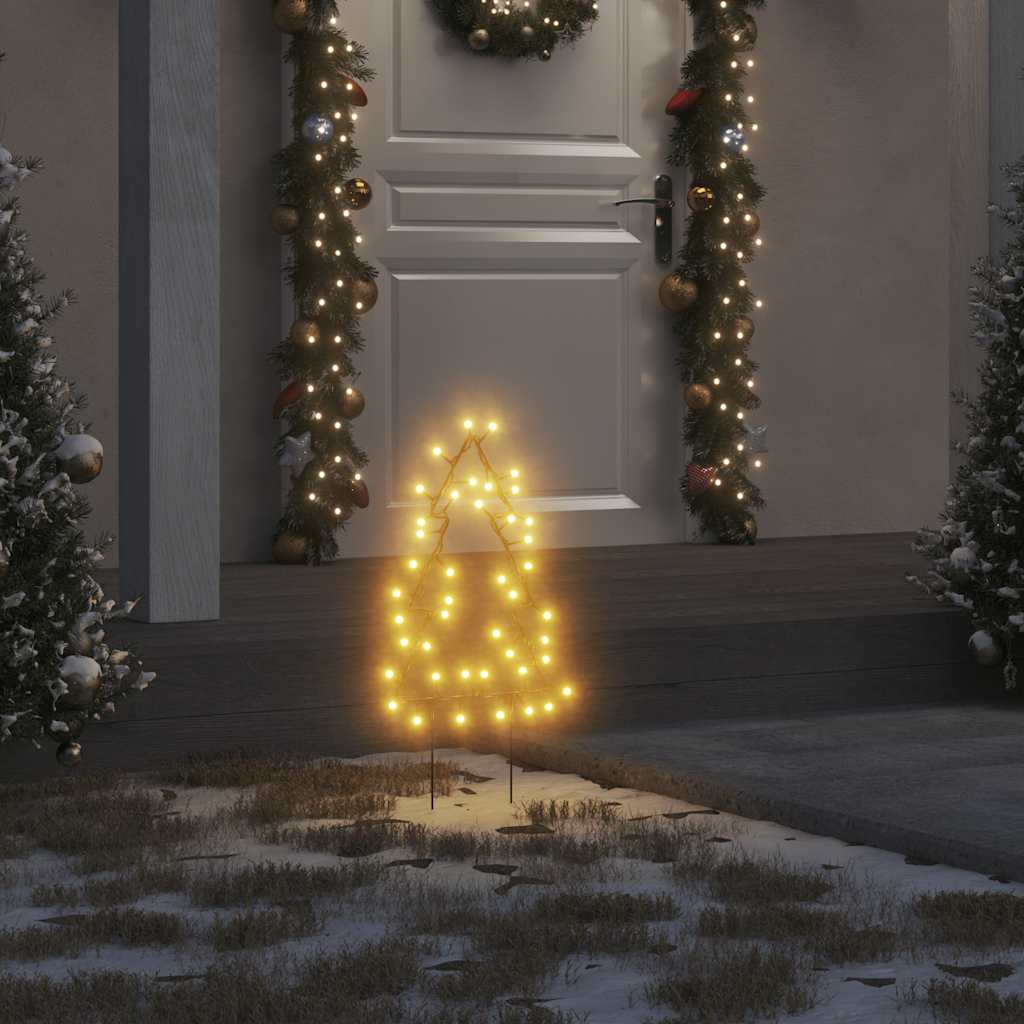 VidaXL lumières de Noël sapin de Noël 3 pcs avec piquets de terre 50 LED 30 cm