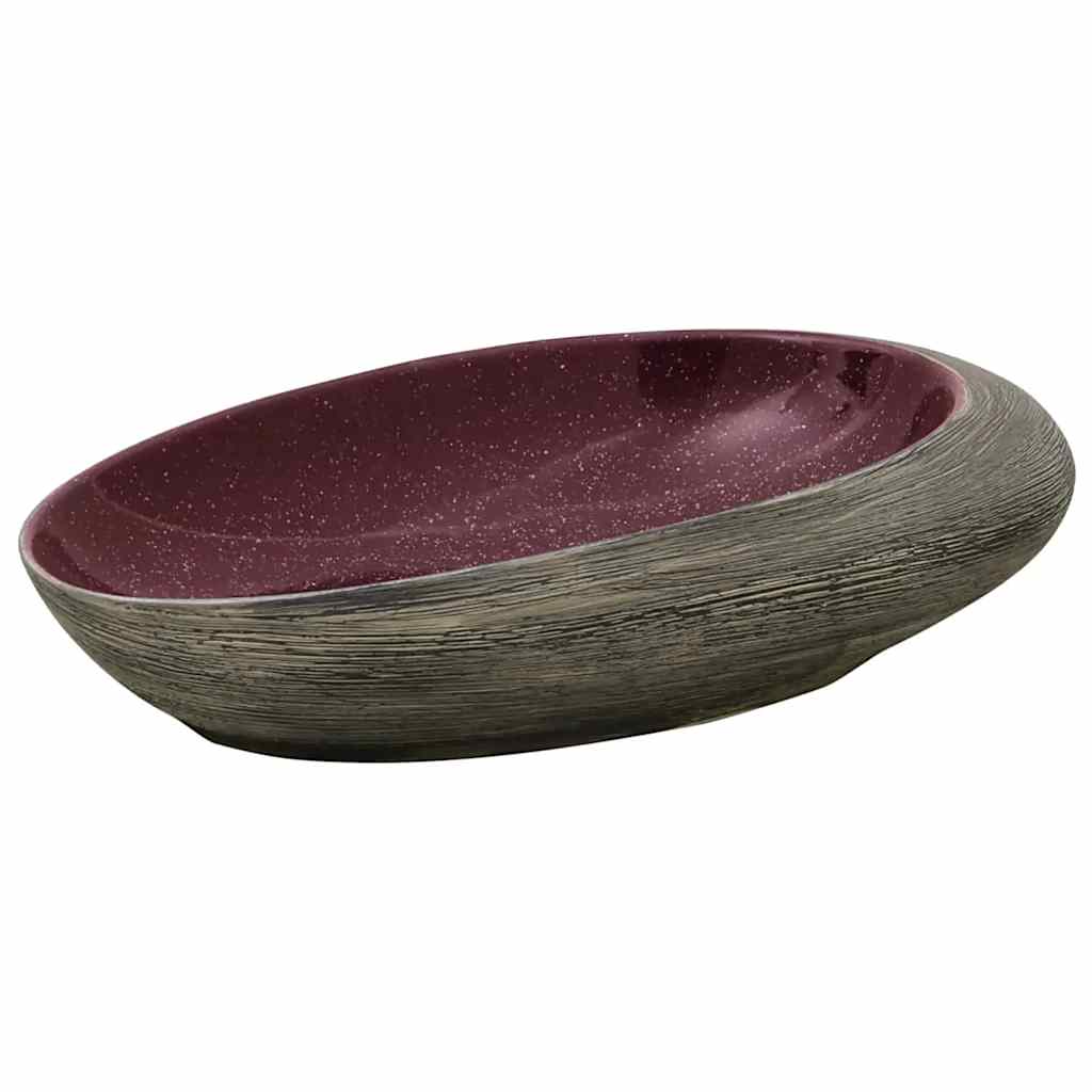 Vidaxx lavabo à poser ovale 59x40x14 cm céramique violet et gris