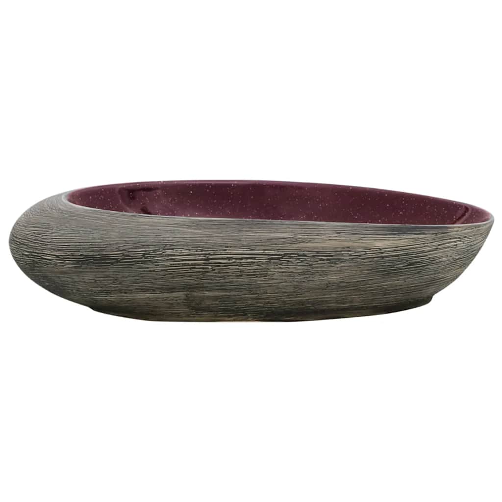 Vidaxx lavabo à poser ovale 59x40x14 cm céramique violet et gris