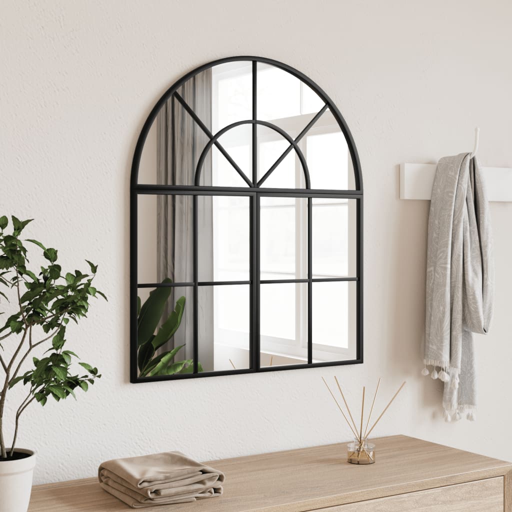 VidaXL Miroir mural arche 60x70 cm fer noir