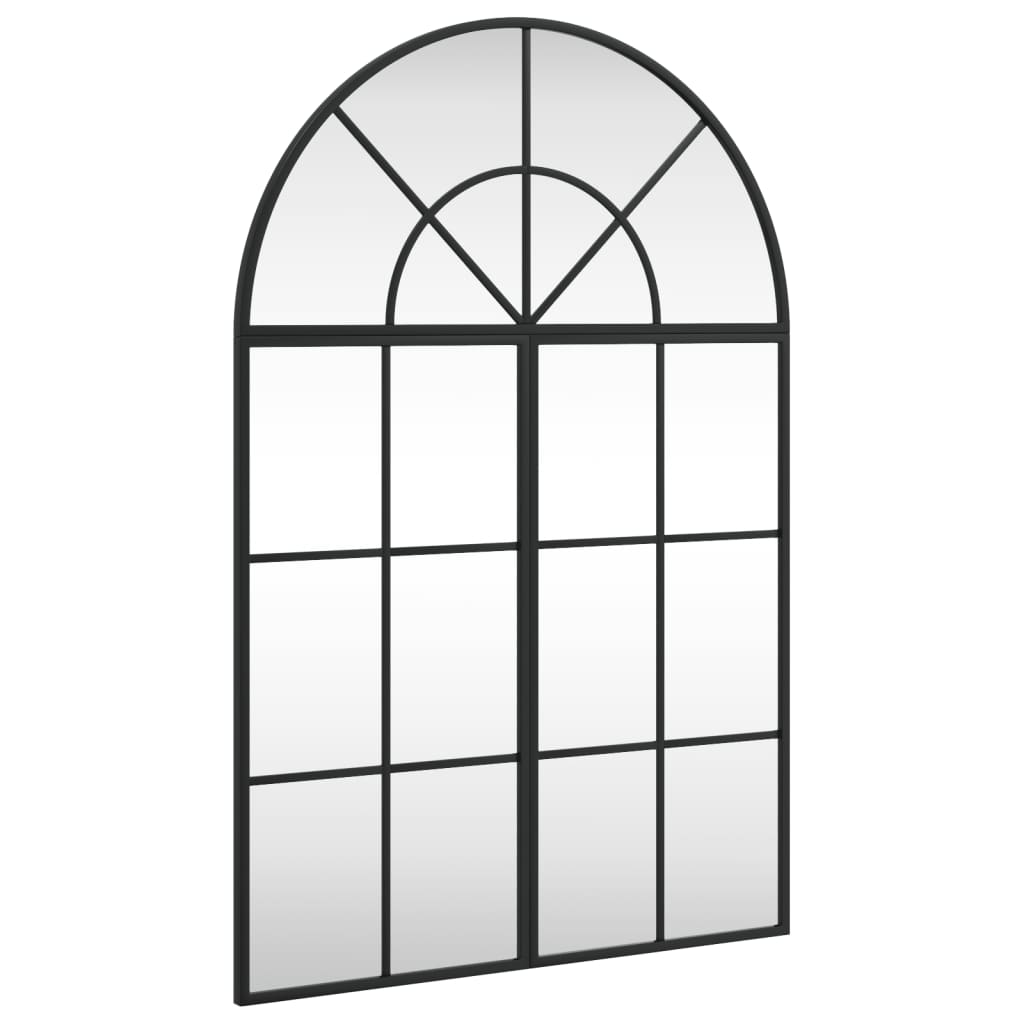 VidaXL Miroir mural arche 60x90 cm fer noir