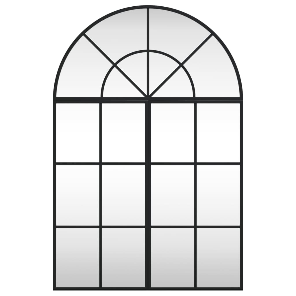VidaXL Miroir mural arche 60x90 cm fer noir