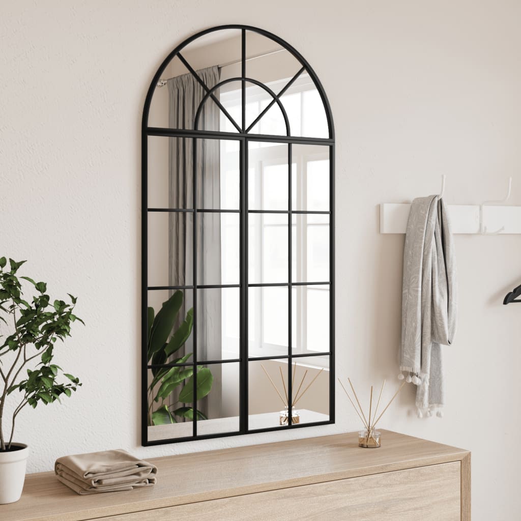 VidaXL Miroir mural arc 60x110 cm fer noir